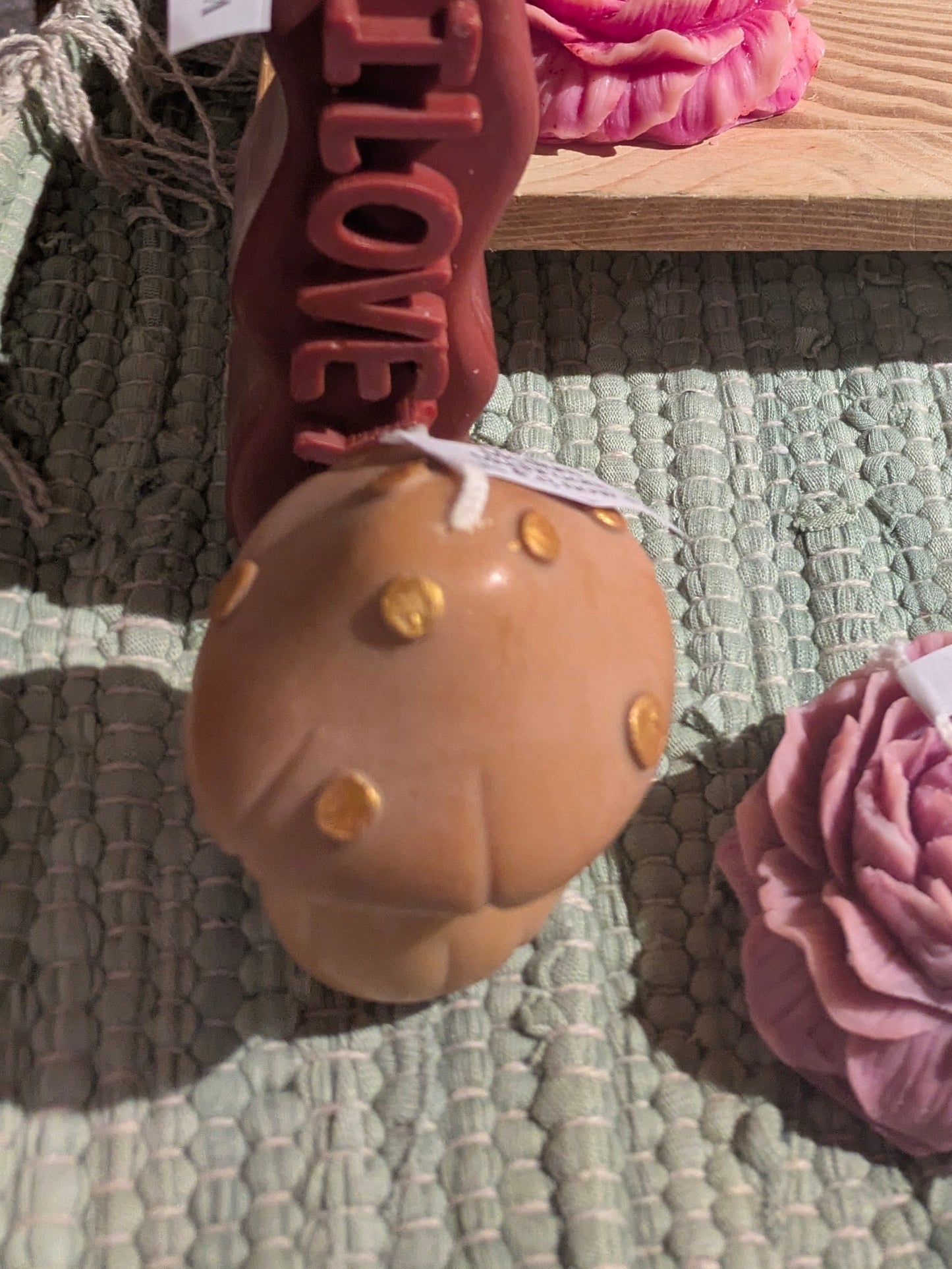 Medium mushroom candles by VitaUnlimited featuring cream-colored, mushroom-shaped wax candles with textured surface details.