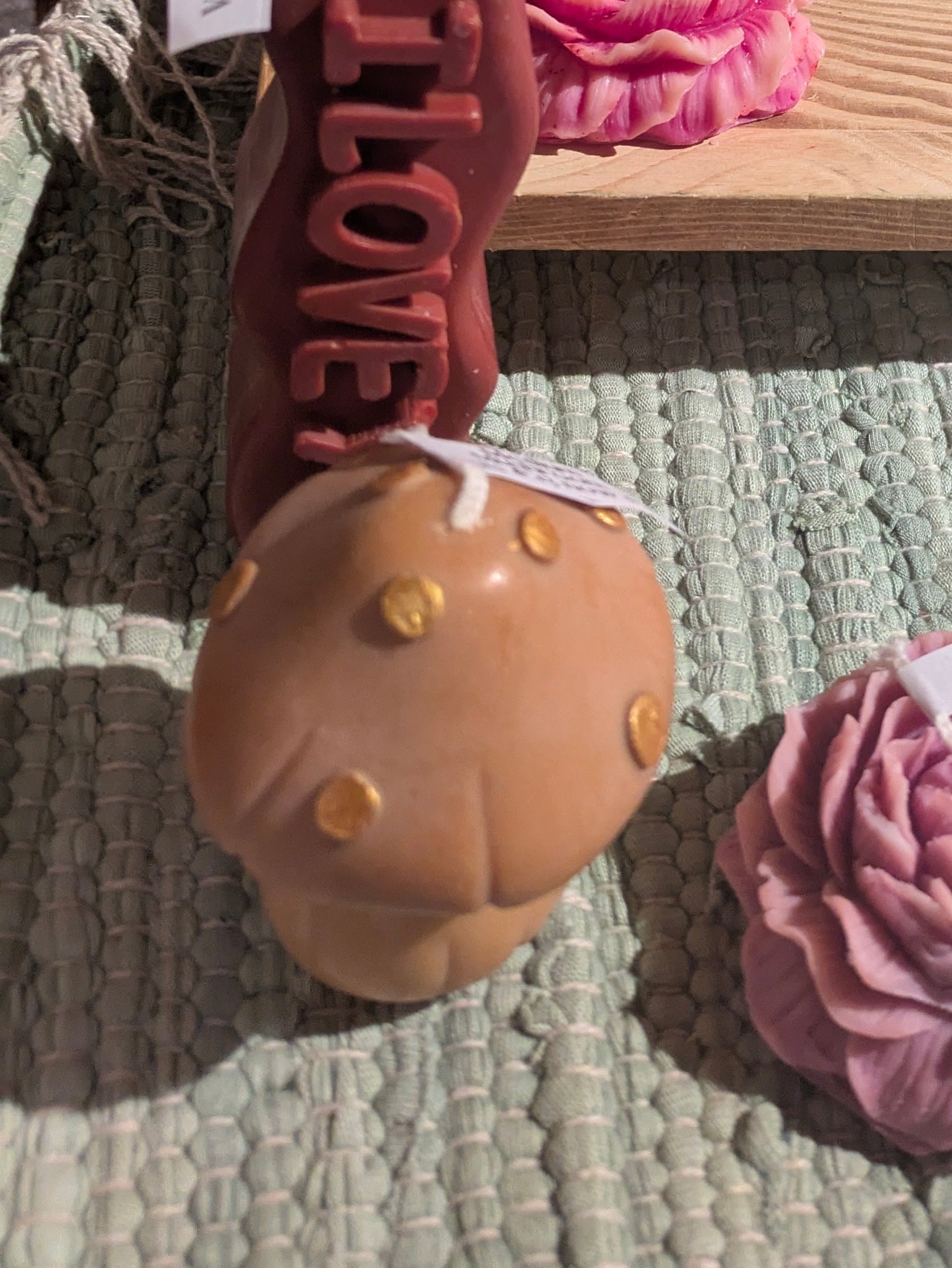 Medium mushroom candles by VitaUnlimited featuring cream-colored, mushroom-shaped wax candles with textured surface details.