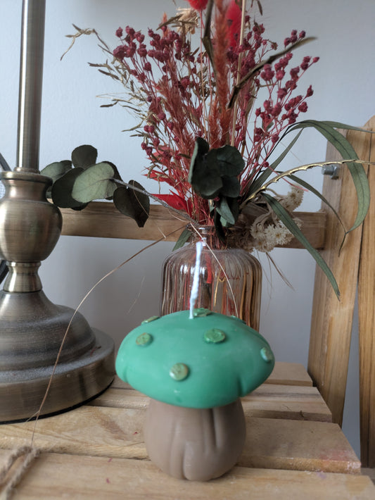 Green Mushroom Candles - Autumn Decor (reclaimed collection)