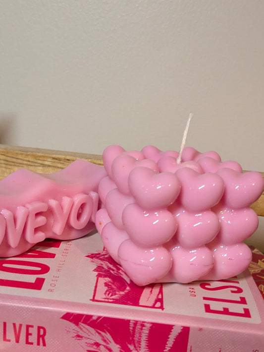 Glossed Bubble Heart Candles - Valentine's Collection - VitaUnlimited
