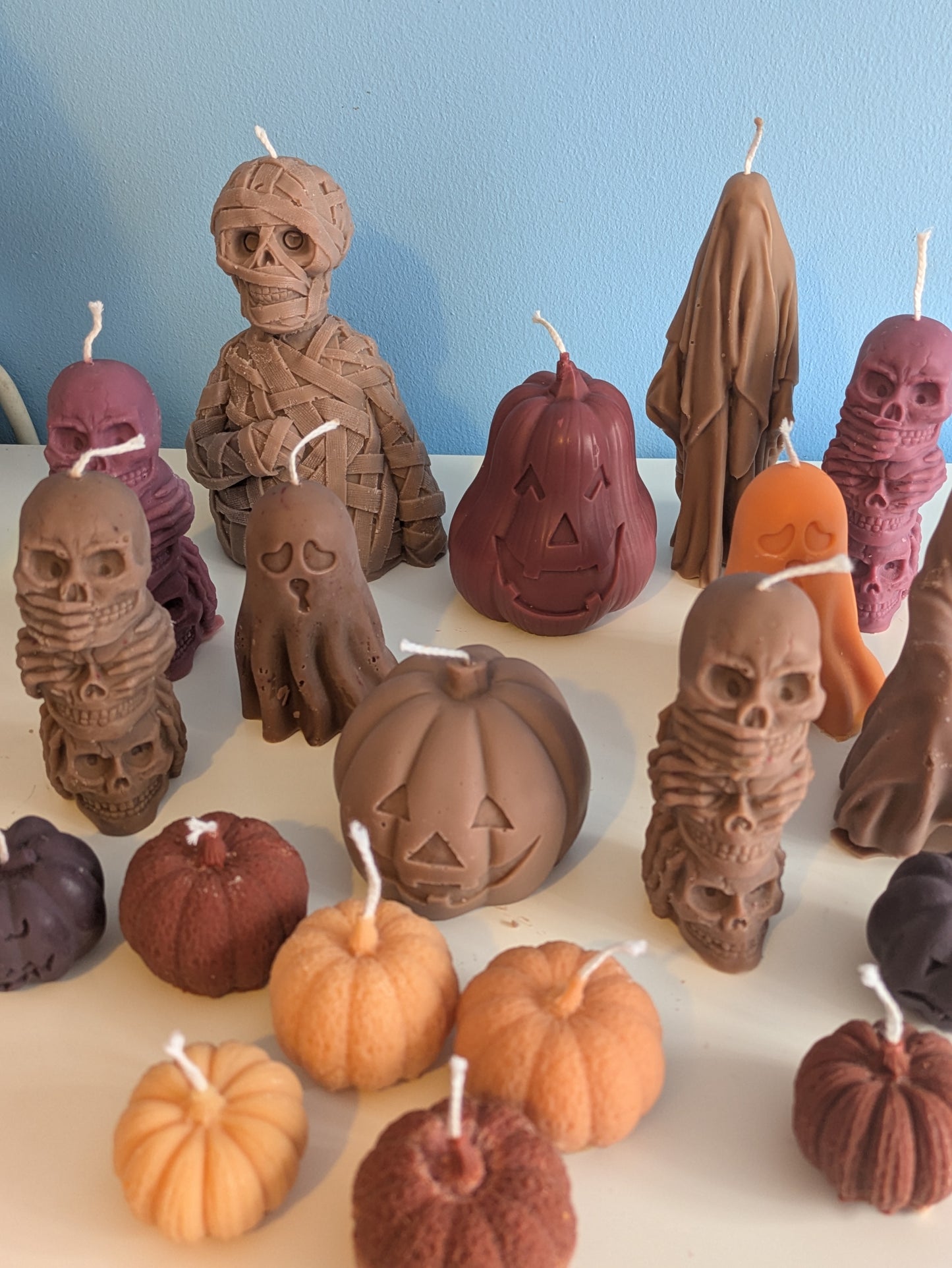 Upcycled wax -  Autumn Halloween Candles