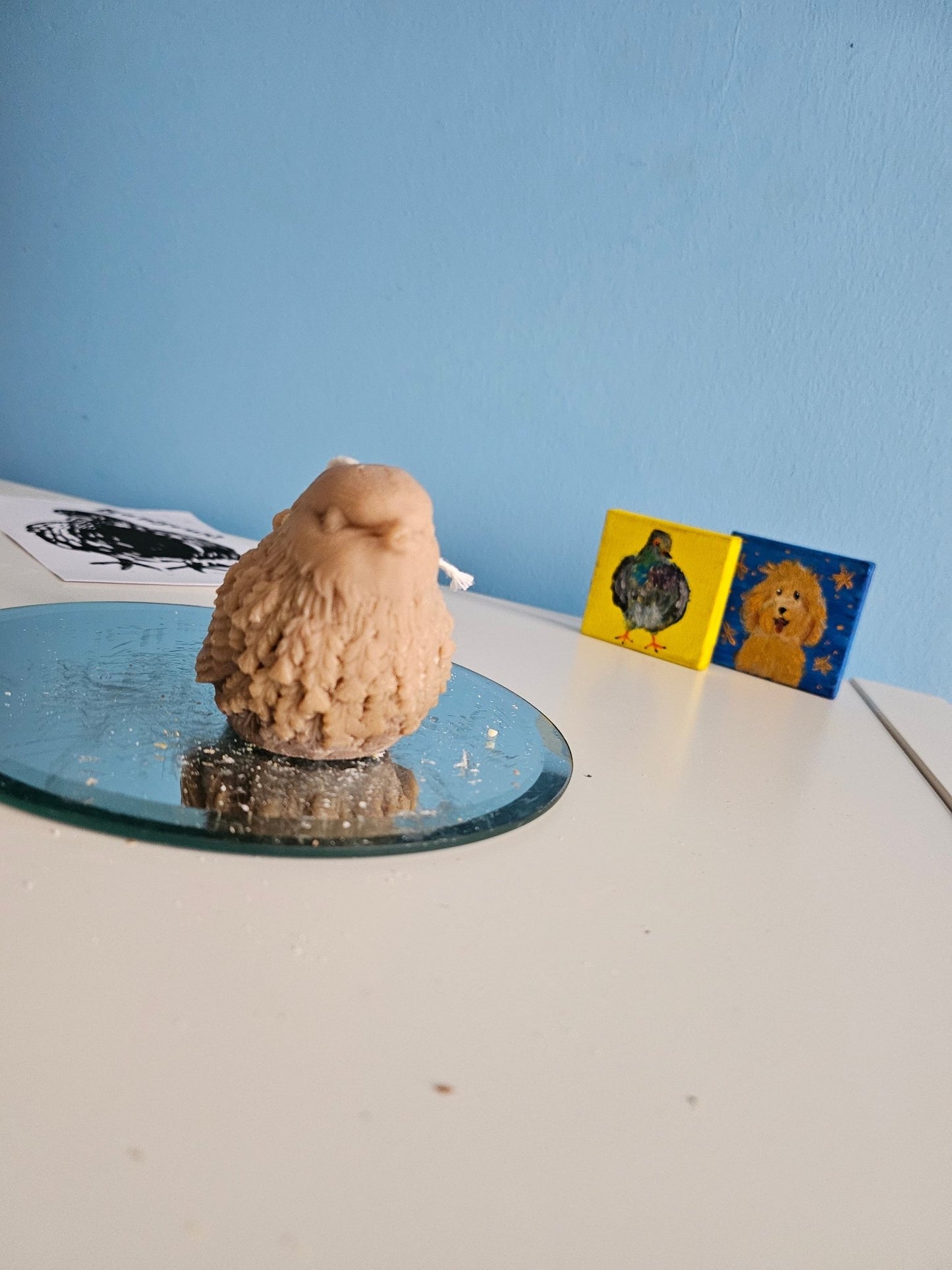 Small Brown Bird Candle (Chipped Beak) - VitaUnlimited