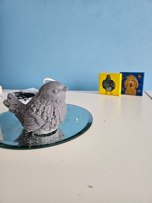 Small Grey Bird Candle - VitaUnlimited