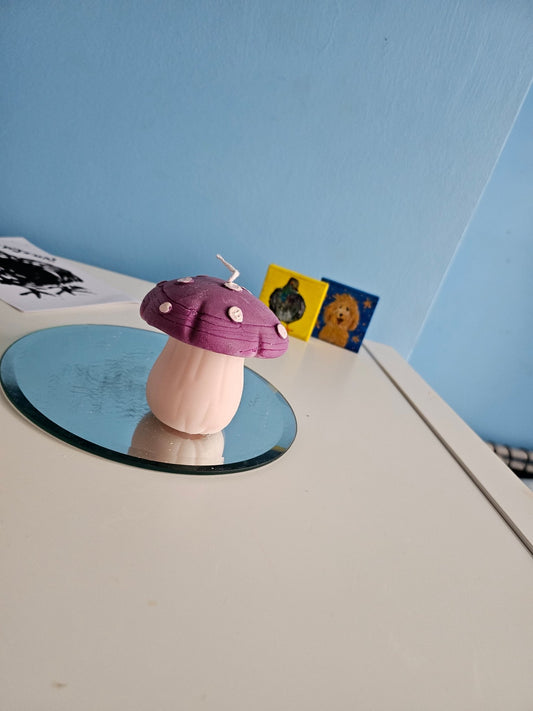 Small Mushroom Candle - Handpainted - VitaUnlimited